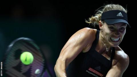 Angelique Kerber plays a shot