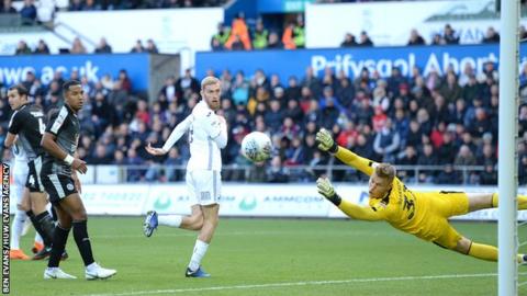 Oli McBurnie's penalty against Reading was his first goal for Swansea since the start of September