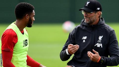 Jurgen Klopp and Joe Gomez