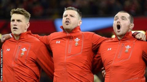 Jonathan Davies, Rob Evans and Ken Owens