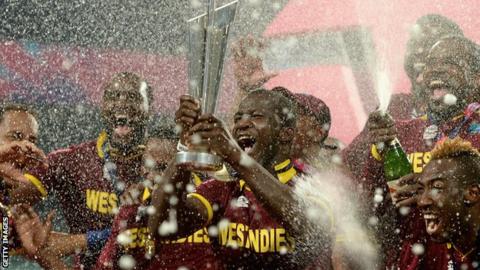 West Indies celebrate winning the T20 World Cup