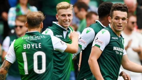 Hibs celebrate