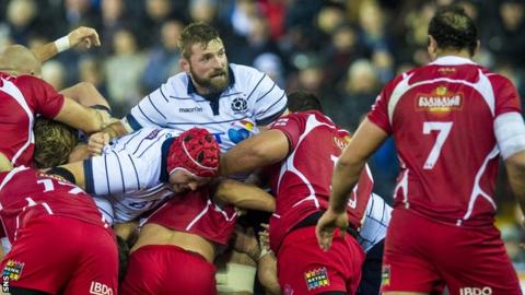 Scotland and Georgia players during their 2016 autumn Test