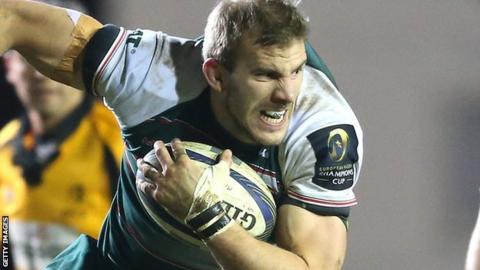 Tom Croft in European action for Leicester Tigers