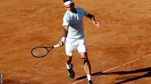 Roger Federer against Borna Coric at the Italian Open