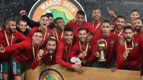 Morocco celebrate winning the African Nations Championship