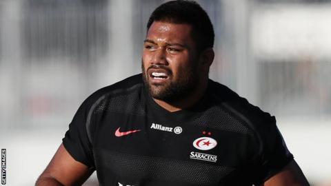 Christopher Tolofua in action for Saracens