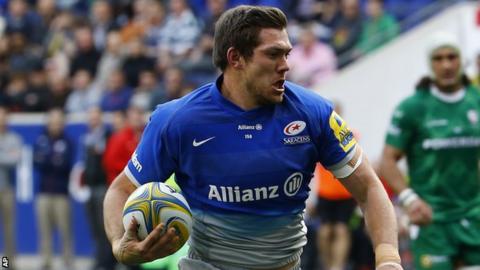 Saracens' Alex Goode ran in the first Premiership try to be scored overseas