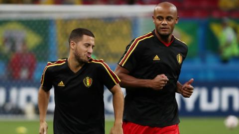 Eden Hazard and Vincent Kompany