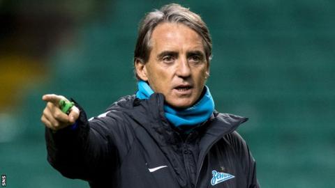 Zenit St Petersburg coach Roberto Mancini at Celtic Park
