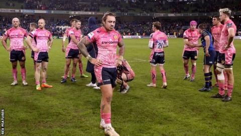 Exeter Chiefs dejected after loss