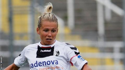 Julia Simic made her senior debut for Germany against Austria in 2016