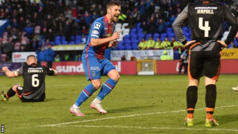Iain Vigurs celebrates his second goal