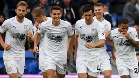 Burnley's players celebrate