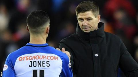 Jordan Jones and Steven Gerrard