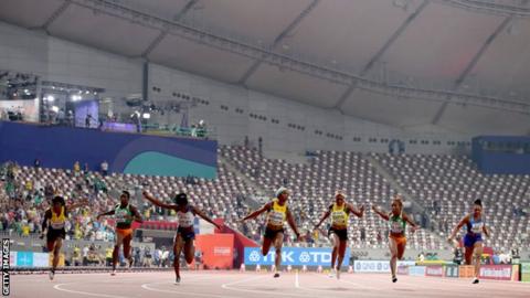 Women's 100m final in Doha
