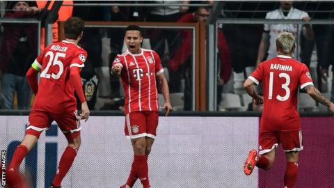 Thiago celebrates his opening goal