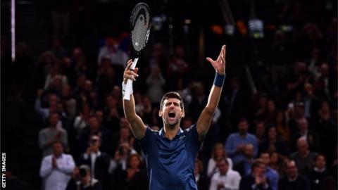 Novak Djokovic celebrates