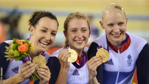 Dani Rowe, Laura Kenny and Jo Rowsell Shand