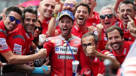 Andrea Dovizioso celebrates winning the Austrian Grand Prix