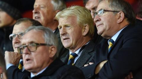 SFA chief executive Stewart Regan and manager Gordon Strachan
