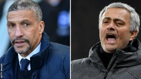 Chris Hughton and Jose Mourinho