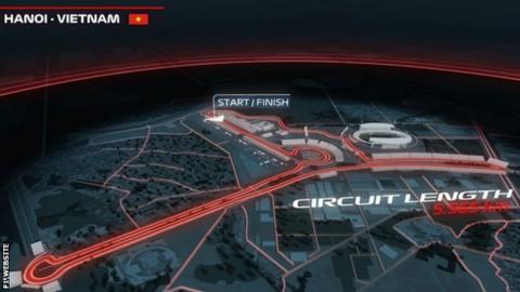 A graphic on the F1 website of the track that will be used in Hanoi