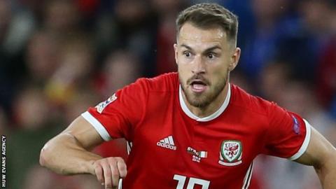 Aaron Ramsey in action for Wales
