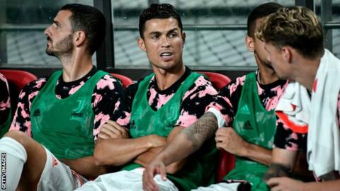 Cristiano Ronaldo on the bench
