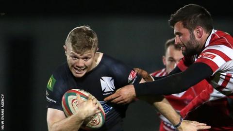 Kieran Williams takes on Llanelli for Neath in December, 2018