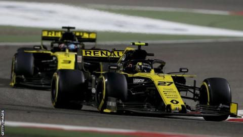 Renault's Nico Hulkenberg and Daniel Ricciardo