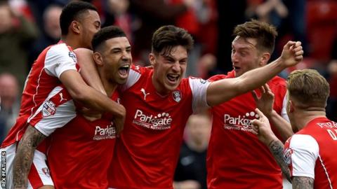 Leon Best celebrates scoring