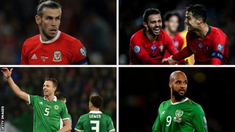 Wales, Portugal, Northern Ireland and Republic of Ireland
