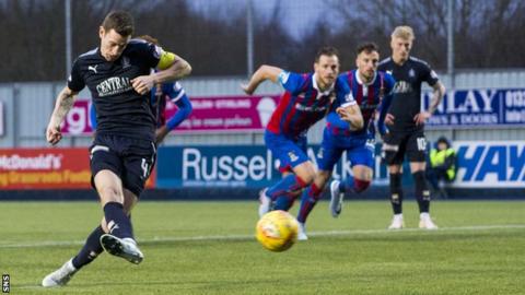 Aaron Muirhead scores a penalty