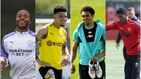 Raheem Sterling, Jadon Sancho, Trent Alexander Arnold and Marcus Rashford