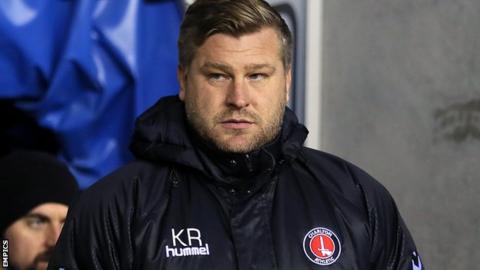 Charlton boss Karl Robinson looks on from the sidelines