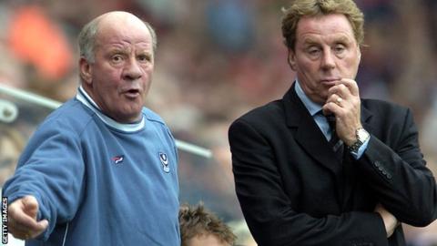 Jim Smith and Harry Redknapp on the sidelines at Portsmouth.
