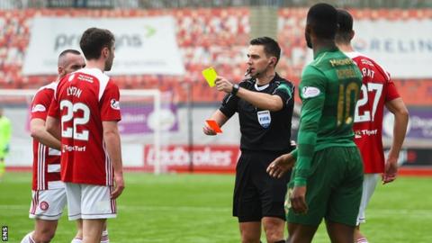 Darren Lyon is sent off