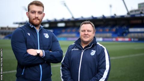 Sam Moore (left) is former Everton academy footballer who is 6ft 6in and weighs more than 17 stones