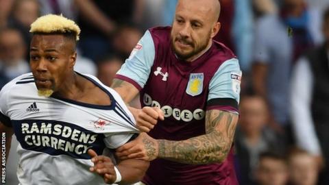 Alan Hutton tangled with ex-Villa team-mate Adama Traore in the play-off semi-final win aggregate victory over Middlesbrough