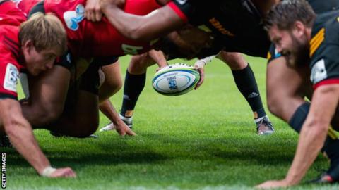 A rugby scrum