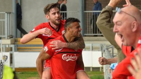 Issac Vassell celebrates