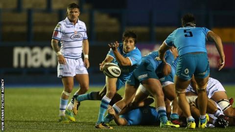 Santiago Arata launches a Uruguay attack against Cardiff Blues