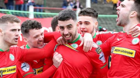 Cliftonville scored four goals in the first half at the Oval