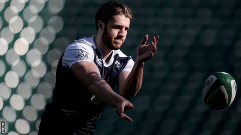 Stuart McCloskey during Ireland training at Twickenham on Friday