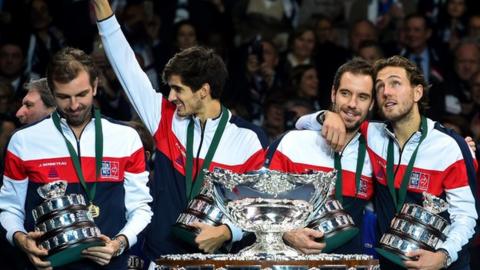 France celebrate winning 2017 Davis Cup