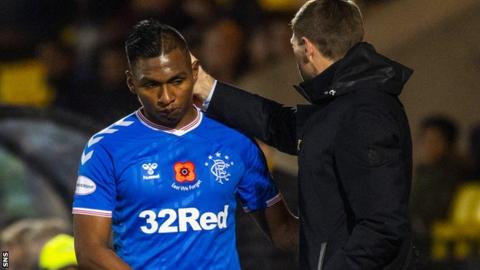 Rangers' Alfredo Morelos and Steven Gerrard