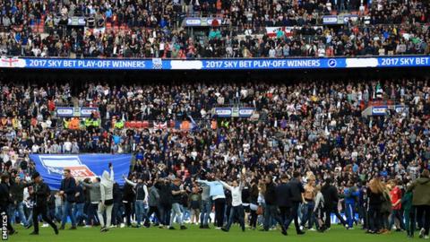 Millwall: EFL calls Wembley pitch invasion 'completely unacceptable ...