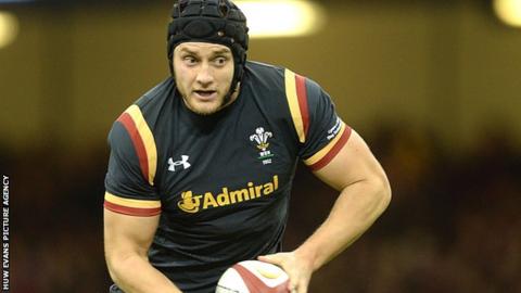 James King in action for Wales against Japan