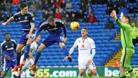 Tom Lawrence goes close with a header that struck the post